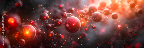 Atom illustration HD 8K wallpaper Stock Photographic, Atoms and electrons pattern in scientific 