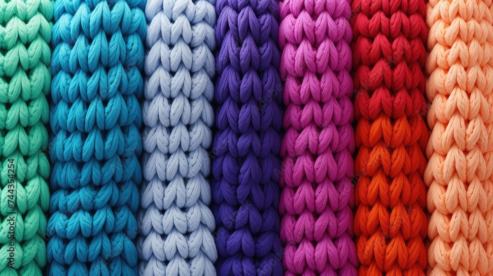 rainbow colored knitted texture background