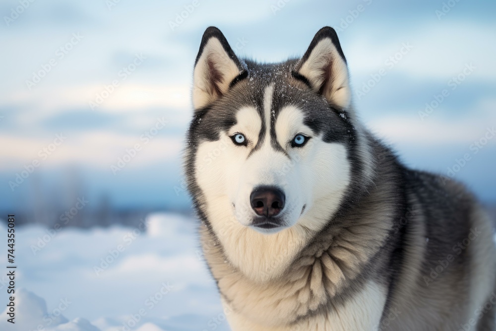 Siberian husky animal. Nature wolf. Generate Ai Siberian husky animal. Nature wolf. Generate Ai