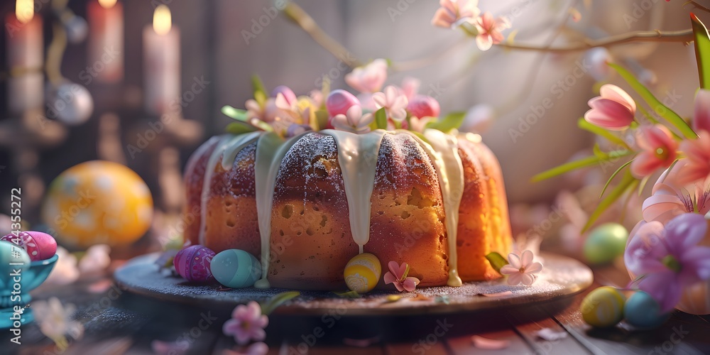 Traditional Easter baking sweet cake for the holiday