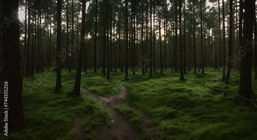Moody forest landscape in Uppsala Sweden photo
