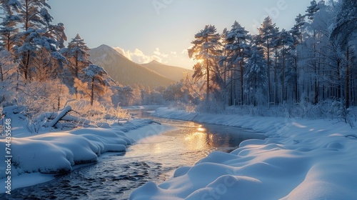 Winter landscape. Taganay national Park, Chelyabinsk region. photo