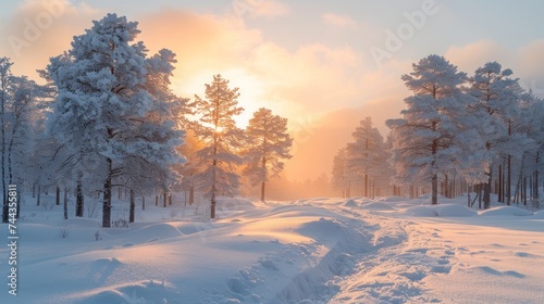 Winter landscape. Taganay national Park, Chelyabinsk region. photo