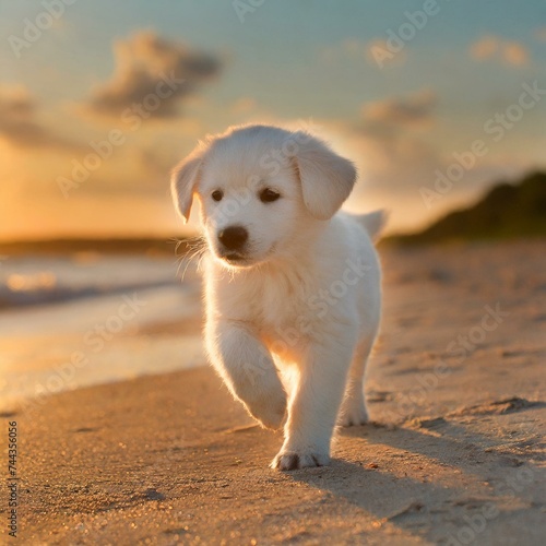 白い子犬