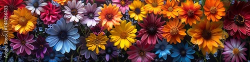 Vibrant flowers blooming in a riot of color