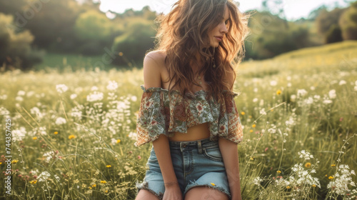 Channel your inner 70s fashion icon with a pair of highwaisted denim off shorts a tuckedin flowy peasant top and platform clogs. This look is perfect for a day of picnicking photo