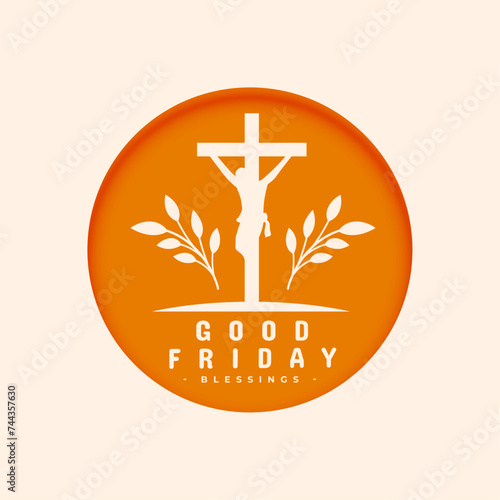 holy week good friday greeting card in papercut style