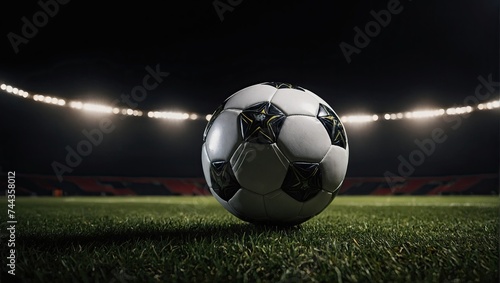 a soccer ball is shown with a black background © Rifat