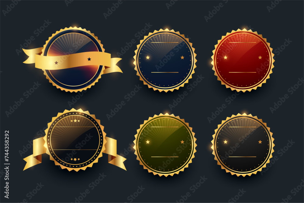 pack of six premium round emblem symbol design pack of six premium round emblem symbol design