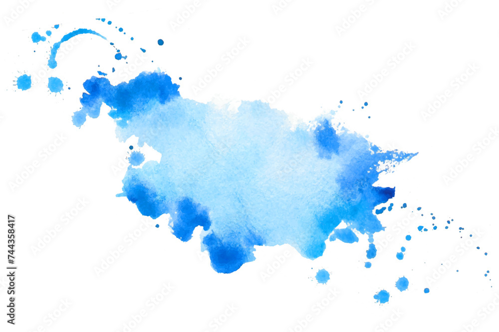 grungy style blue color ink splatter abstract background design