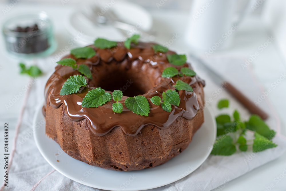 Sweet Homemade Dark Chocolate Bundt Cake 