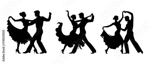 Salsa Dance Partners black filled vector Illustration photo