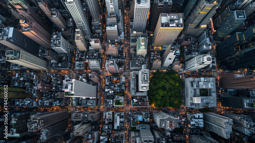 Arial view of a highly populated city