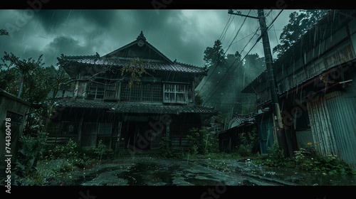 A captivating architectural marvel inspired by the haunting atmospheres of Japanese horror classics. photo