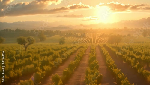 vineyards in spring in the subirats wine growing region. 4k video