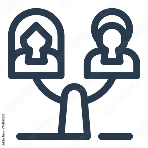 Striving for Equality on Women's Day Vector Icon Illustration