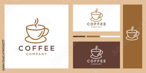  Coffee cup smoke vector logo design