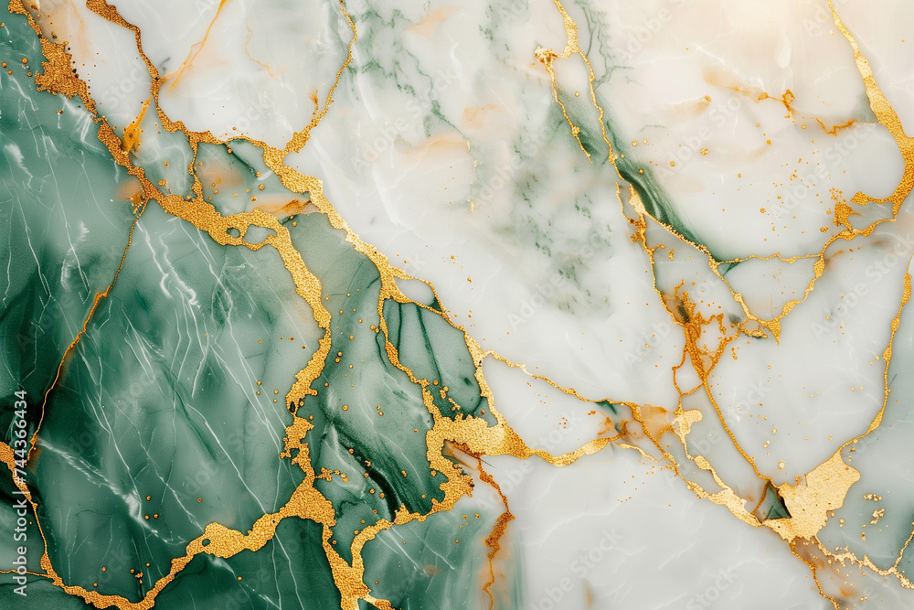 Abstract green marble pattern with golden veins for design Abstract green marble pattern with golden veins for design