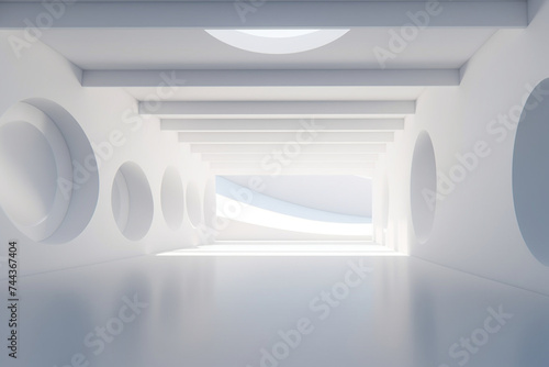 3d white rendering space