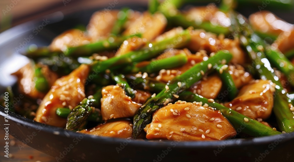 Stir fry with chicken and asparagus. Chicken stirfry. Chinese food. Stir fry with chicken and asparagus. Chicken stirfry. Chinese food.