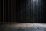 abstract background from black wall with floor and sunlight
