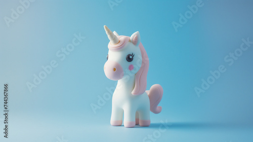 Minimalistic Unicorn Model in Pastel Setting. Generative AI.