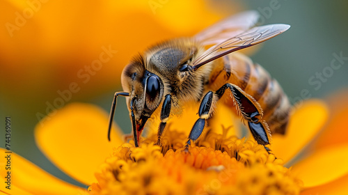 bee on yellow flower © memoona