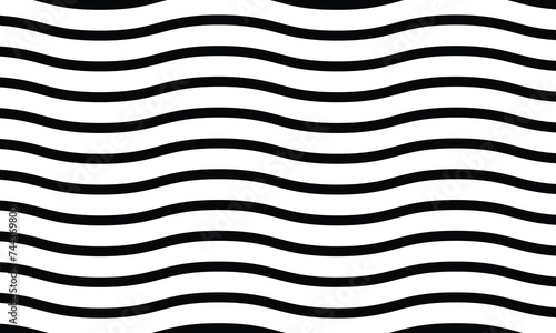 Black and white abstract striped.  Vector illusion.