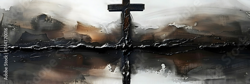 Ash Wednesday. Christian cross symbol marked with ash