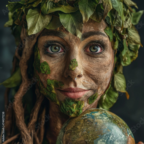 World Earth Day | Mother Nature holding Globe | World Environment Day | Mother Earth