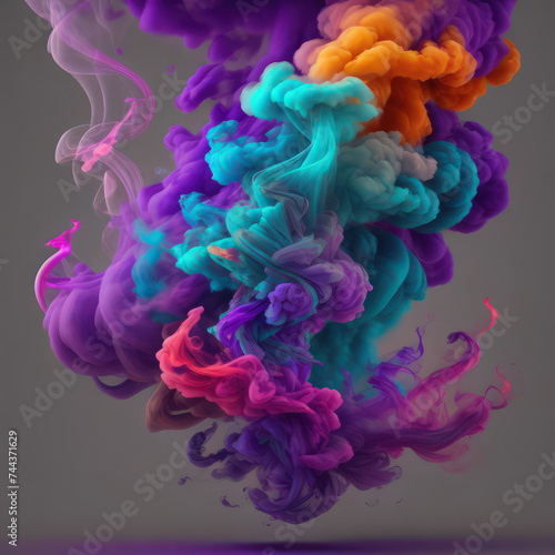 abstract colorful smoke or abstract background or smoke on black