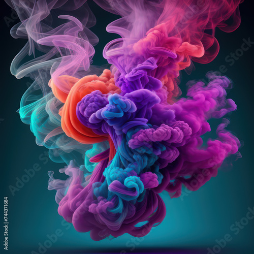 abstract colorful smoke or abstract background or smoke on black