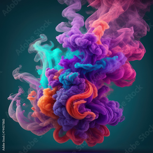 abstract colorful smoke or abstract background or smoke on black