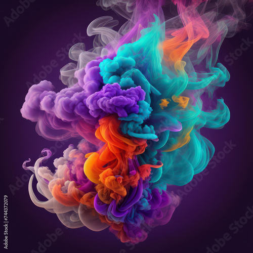 abstract colorful smoke or abstract background or smoke on black