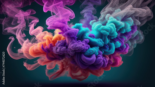 abstract colorful smoke or abstract background or smoke on black