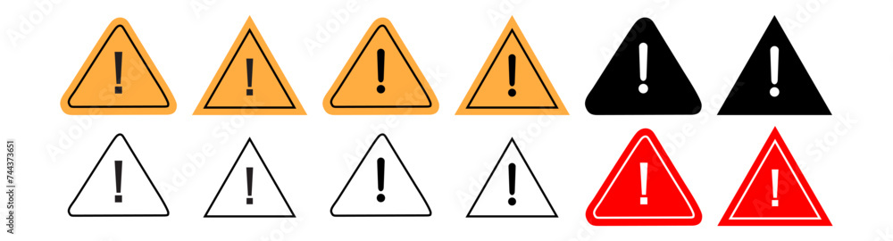 Danger sign, warning sign, attention sign. Danger warning attention icon. Danger sign, warning sign, attention sign. Danger warning attention icon.