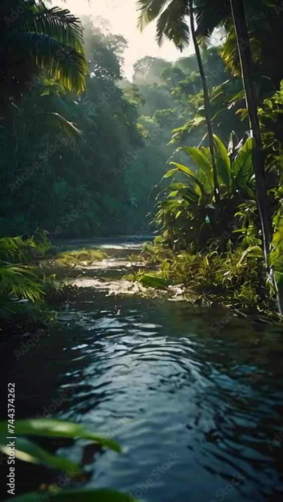 tropical forest in the morning tropical forest in the morning
