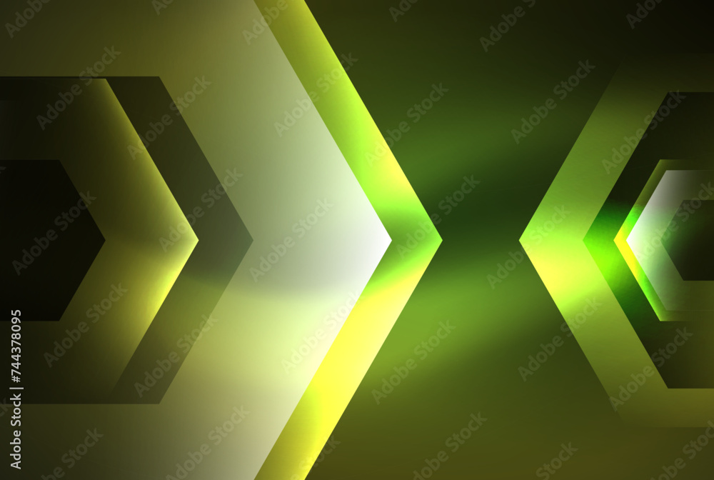 Arrow hexagon neon light glowing shapes background. Vector illustration For Wallpaper, Banner, Background, Card, Book Illustration, landing page Arrow hexagon neon light glowing shapes background. Vector illustration For Wallpaper, Banner, Background, Card, Book Illustration, landing page