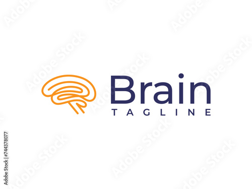 brain logo vector illustration, mind logo template