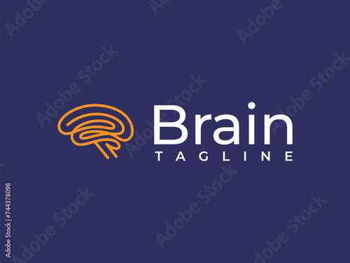brain logo vector illustration, mind logo template