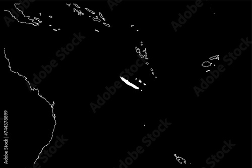 New Caledonia map Australia black background 