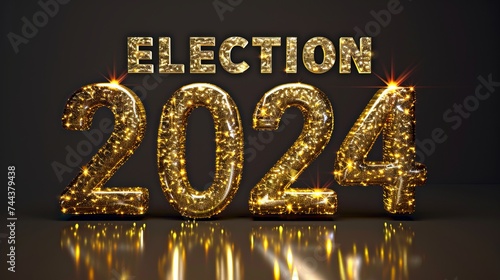 Sparkling election 2024 text with glittering effect