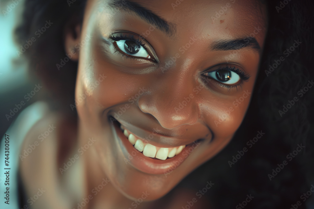 Close up of a young african american woman smiling Close up of a young african american woman smiling