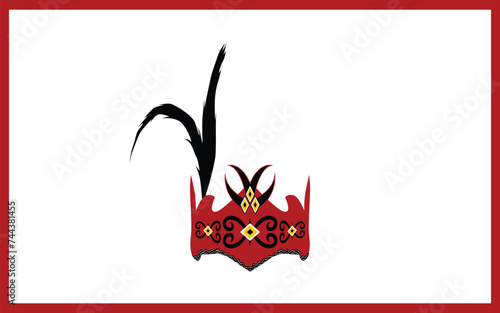 Traditional hat with Dayak motif. vector illustrator