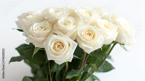 Bouquet of White Roses PNG File of Isolated Cutout Object - Generative AI  