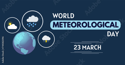 World Meteorological Day, 23rd March. Celebration banner design