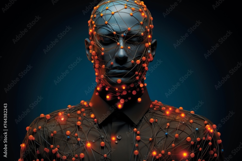 線が絡む紳士のマネキン,Generative AI AI画像 線が絡む紳士のマネキン,Generative AI AI画像