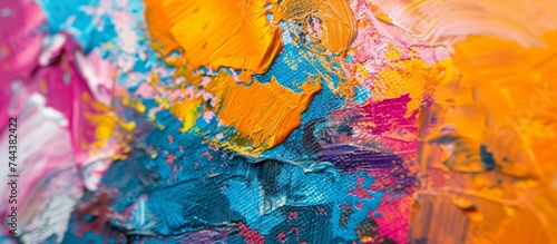 Vibrant close up of a mesmerizing and colorful painting masterpiece