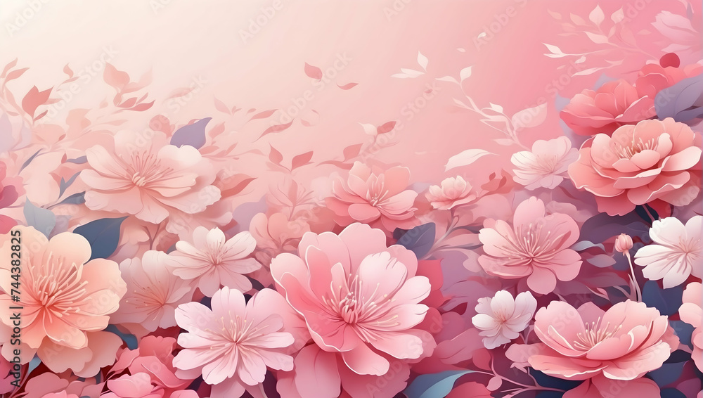 Pink Rose Bouquet on Soft Background