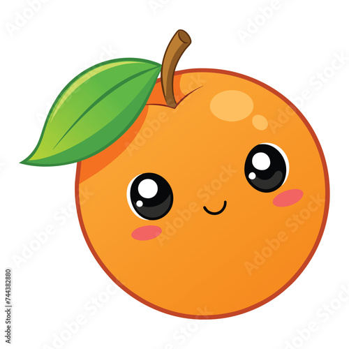 Vector of illustration cute cartoon Peach on white